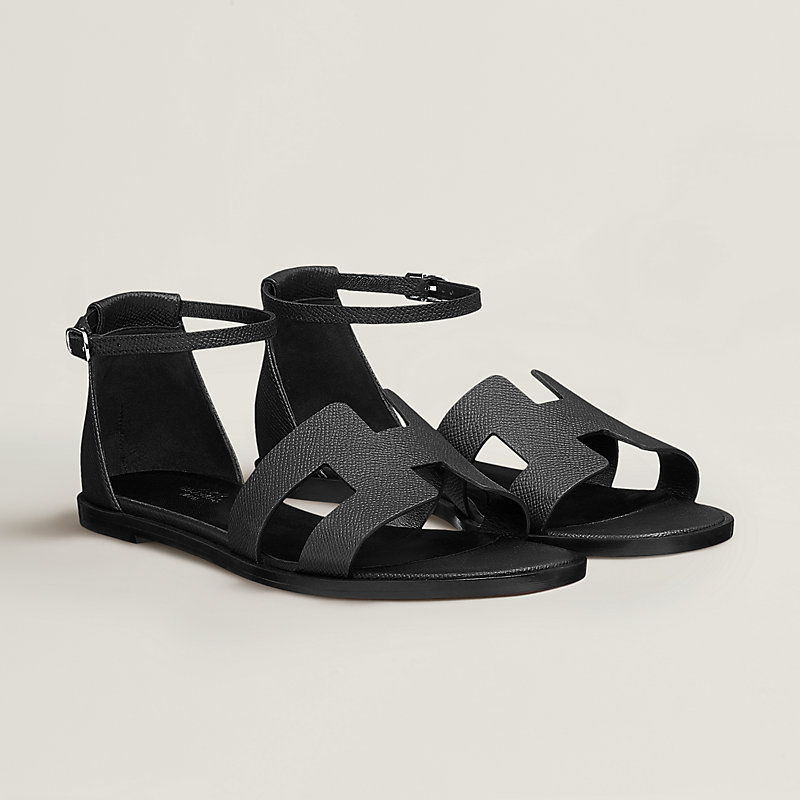 HERMES 黒　ヒール　エナメル Oran sandal - Black | Hermès Mainland China
